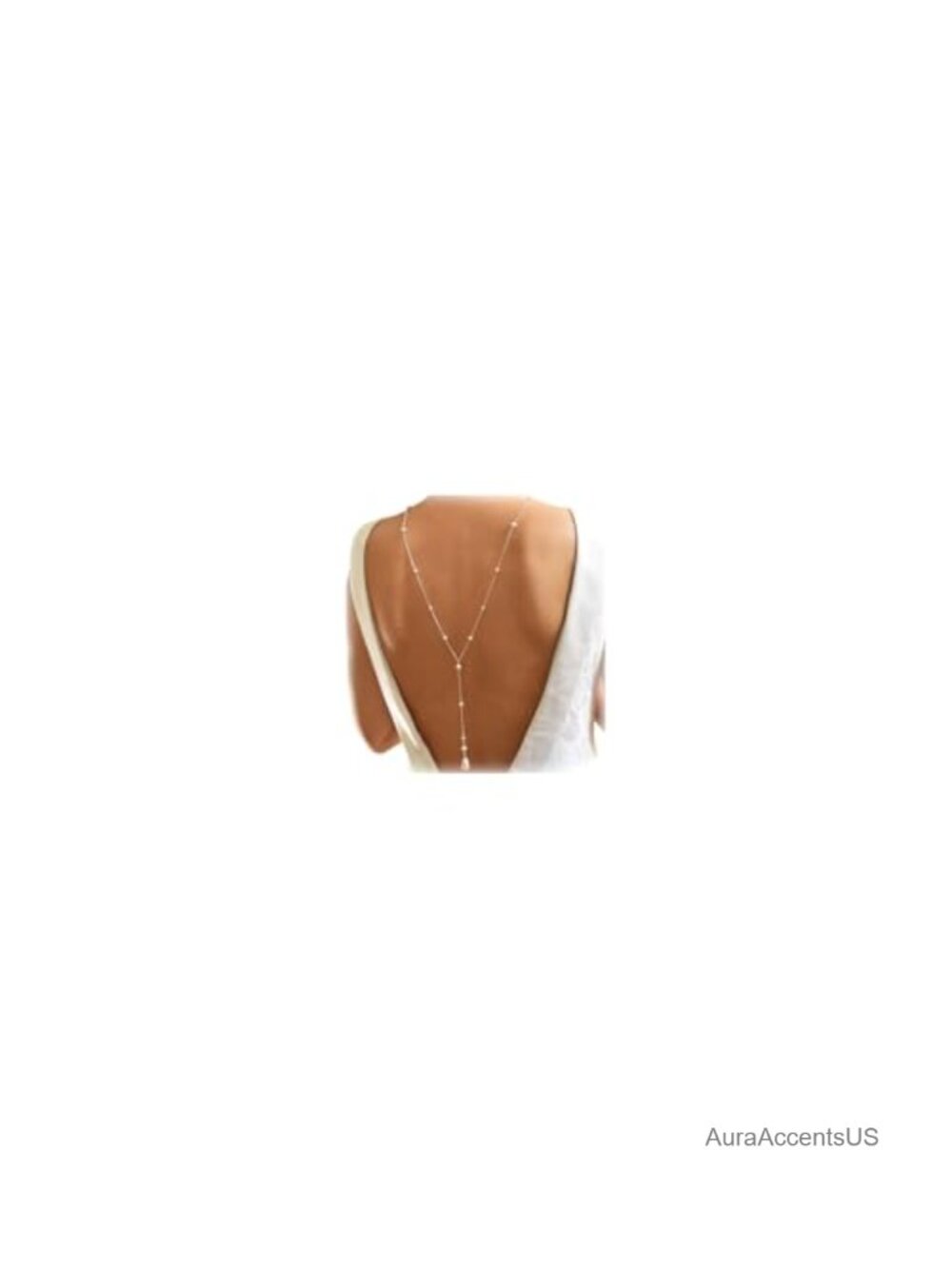 Long Pearl Bead Back Chain Necklace for Backless Dress Bridal Wedding Body